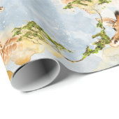 Baby Giraffe Afrika Savanna Dieren bruin goud Cadeaupapier (Rol Hoek)