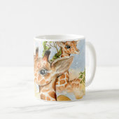 Baby Giraffe Afrika Savanna Dieren bruin goud Koffiemok (Voorkant rechts)