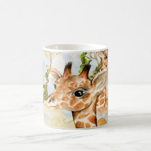 Baby Giraffe Afrika Savanna Dieren bruin goud Koffiemok