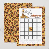 Baby Giraffe, Baby shower Bingo (Voorkant / Achterkant)