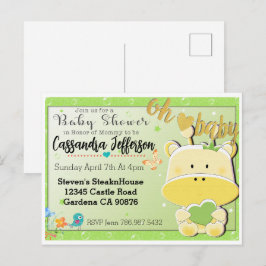 Baby Giraffe Baby shower briefkaart uitnodiging