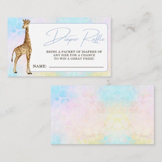 Baby Giraffe Baby shower Informatiekaartje (Voorkant / Achterkant)