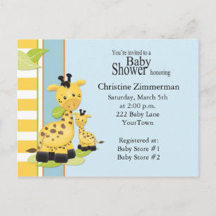 Baby Giraffe Baby shower Invitation Briefkaart