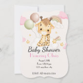 BABY GIRAFFE BABY SHOWER INVITATION SAVE THE DATE (Voorkant)