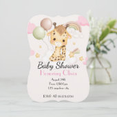BABY GIRAFFE BABY SHOWER INVITATION SAVE THE DATE (Staand voorkant)