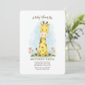 Baby Giraffe Baby shower Kaart (Staand voorkant)