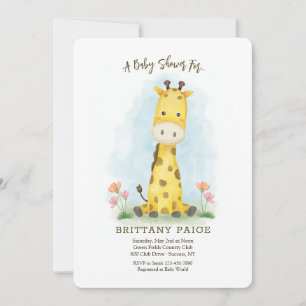 Baby Giraffe Baby shower Kaart