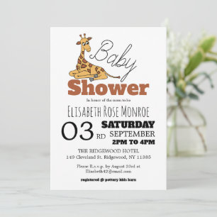 Baby Giraffe, Baby shower Kaart