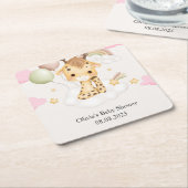 BABY GIRAFFE BABY SHOWER KARTONNEN ONDERZETTERS (Schuin)