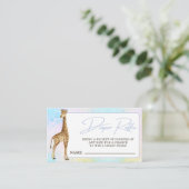Baby Giraffe Baby Shower Luier Raffle Informatiekaartje (Staand voorkant)