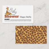 Baby Giraffe, Baby shower Luier Raffle Informatiekaartje (Voorkant / Achterkant)