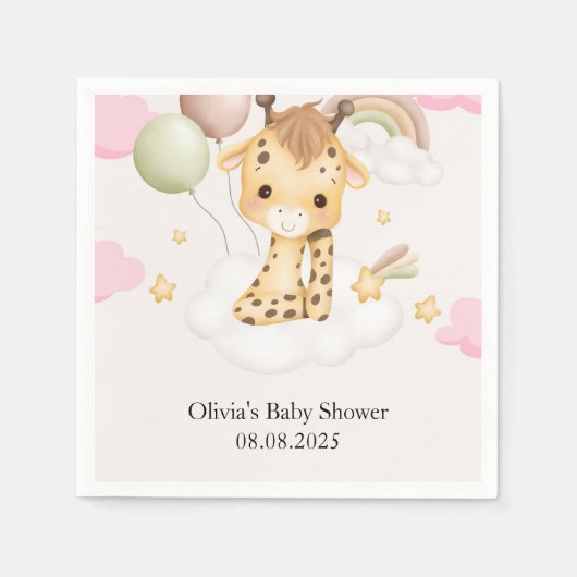 BABY GIRAFFE BABY SHOWER SERVET (Voorkant)
