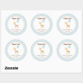 Baby Giraffe Baby shower Sticker Blauw (Vel)