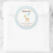 Baby Giraffe Baby shower Sticker Blauw (Tas)