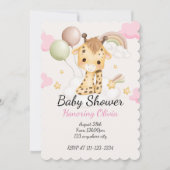 BABY GIRAFFE BABY SHOWER UITNODIGING (Voorkant)