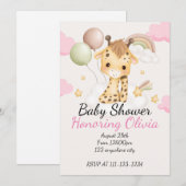 BABY GIRAFFE BABY SHOWER UITNODIGING (Voorkant / Achterkant)