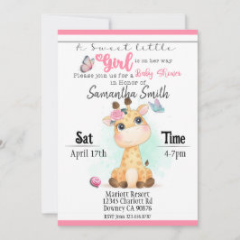 Baby Giraffe Baby shower uitnodiging