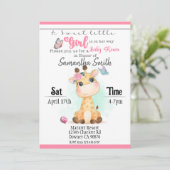 Baby Giraffe Baby shower uitnodiging (Staand voorkant)