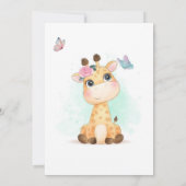Baby Giraffe Baby shower uitnodiging (Achterkant)