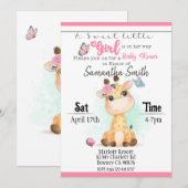 Baby Giraffe Baby shower uitnodiging (Voorkant / Achterkant)