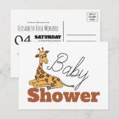 Baby Giraffe, Baby shower uitnodiging (Voorkant / Achterkant)