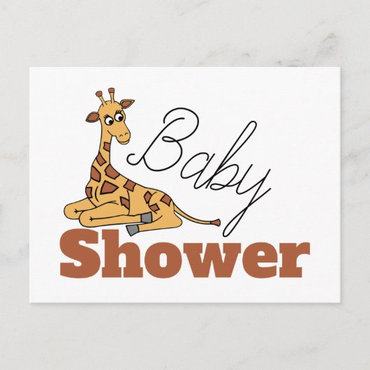 Baby Giraffe, Baby shower uitnodiging (Voorkant)