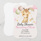 BABY GIRAFFE BABY SHOWER UITNODIGING (Voorkant / Achterkant)