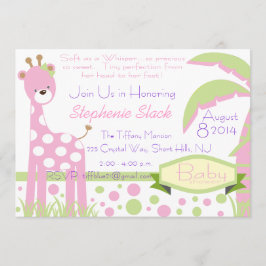 Baby Giraffe Baby shower Uitnodiging