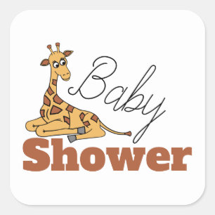 Baby Giraffe, Baby shower Vierkante Sticker