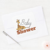 Baby Giraffe, Baby shower Vierkante Sticker (Envelop)