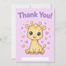 Baby Giraffe Bedankkaart