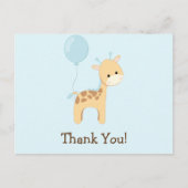 Baby Giraffe, Blauw, Oerwoud Dier Dank u Briefkaart (Voorkant)