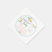 Baby Giraffe Bloemen Kalf Welkom Baby shower Party Servet (Hoek)