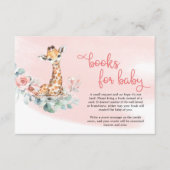 Baby giraffe blush bloemen eucalyptus book request informatiekaartje (Voorkant)