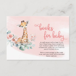 Baby giraffe blush bloemen eucalyptus book request informatiekaartje