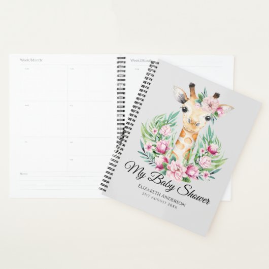 Baby Giraffe Boho Bloemen Moeder Wordt Planner (Display)
