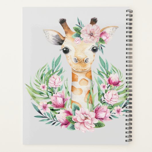 Baby Giraffe Boho Bloemen Moeder Wordt Planner (Achterkant)