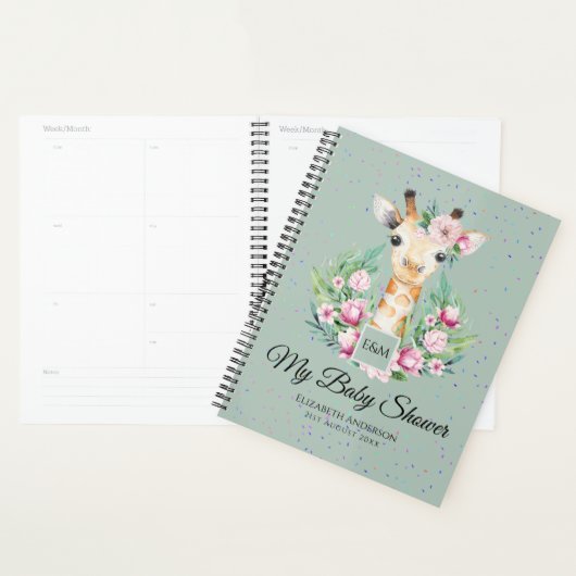 Baby Giraffe Boho Flowers Moeder te zijn Planner (Display)