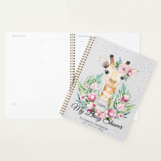 Baby Giraffe Boho Flowers Moeder te zijn Planner (Display)