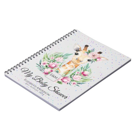 Baby Giraffe Boho Flowers Moeder te zijn Planner Notitieboek (Linkerzijde)
