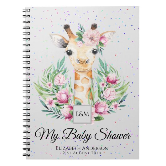 Baby Giraffe Boho Flowers Moeder te zijn Planner Notitieboek (Voorkant)