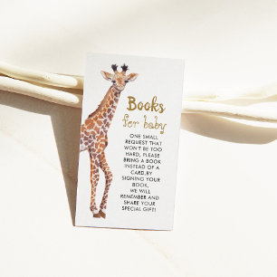 Baby Giraffe Book Request Baby shower Informatiekaartje