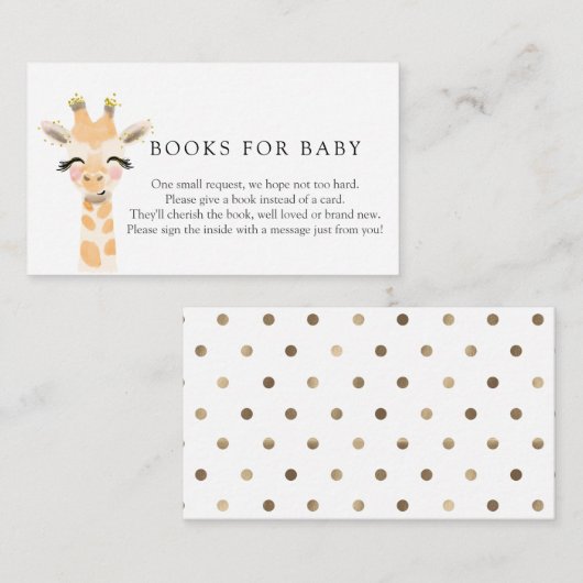 Baby Giraffe Books for Baby Enclosure Card Informatiekaartje (Voorkant / Achterkant)