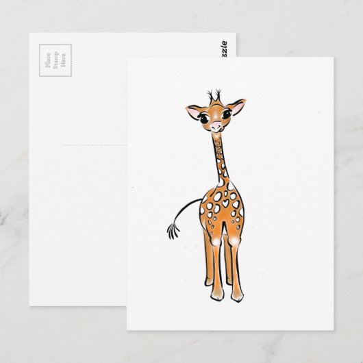 Baby Giraffe Briefkaart (Voorkant / Achterkant)