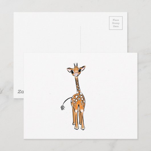 Baby Giraffe Briefkaart (Voorkant / Achterkant)