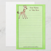 Baby Giraffe Briefpapier (Voorkant / Achterkant)