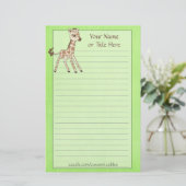 Baby Giraffe Briefpapier (Staand voorkant)