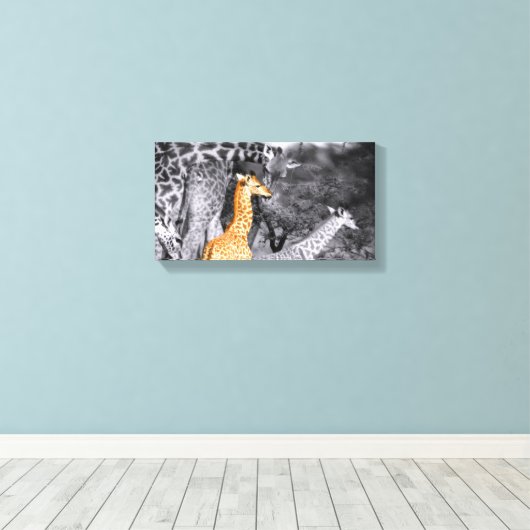 Baby Giraffe Canvas Afdruk (Insitu (Houten vloer))