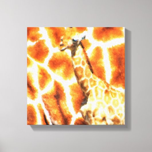 Baby Giraffe Canvas Afdruk (Voorkant)