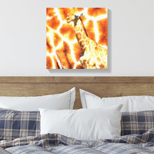 Baby Giraffe Canvas Afdruk (Insitu (Slaapkamer))